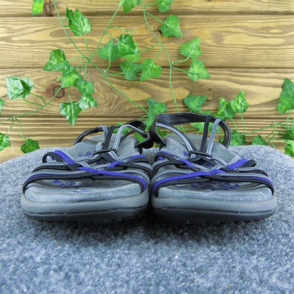 Skechers Memory Foam‎ Women Strappy Sandal Shoes Gray Synthetic Size 8 Medium - Picture 2 of 10